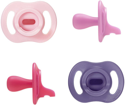 Tommee tippee sucette ultra-légère stayput - 18-36 mois - lot de 4 - sucette une pièce en silicone - rose multi