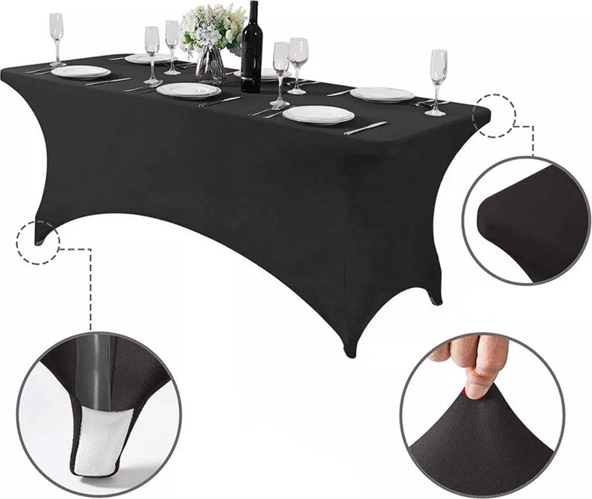 Nappe élastique Greenblue couverture de table de restauration noir, 180x75x75cm, spandex, gb372