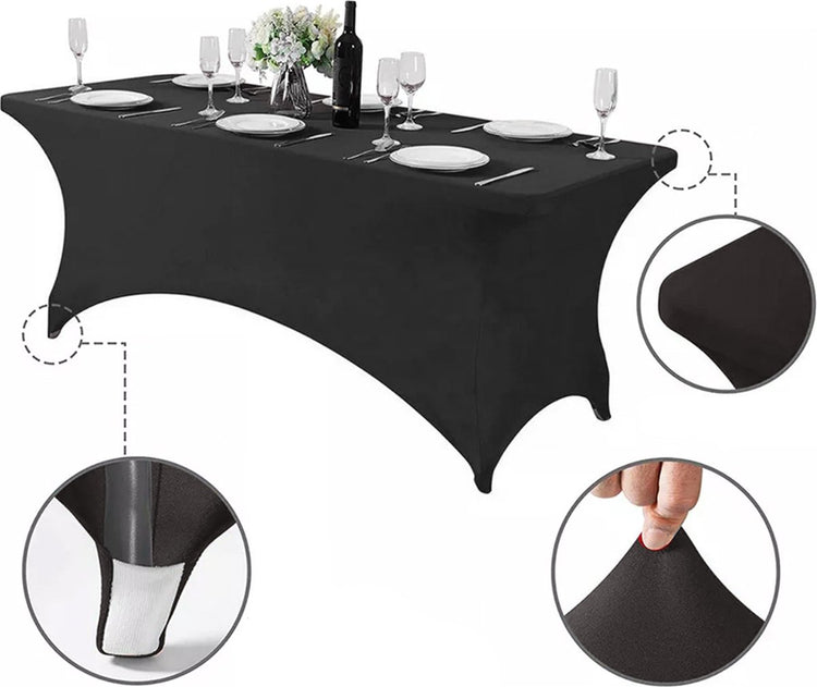 Nappe élastique Greenblue couverture de table de restauration noir, 180x75x75cm, spandex, gb372