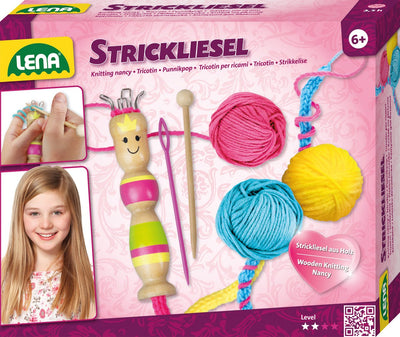 Lena set de crayons filles laine de bois rose jaune bleu 6 pièces
