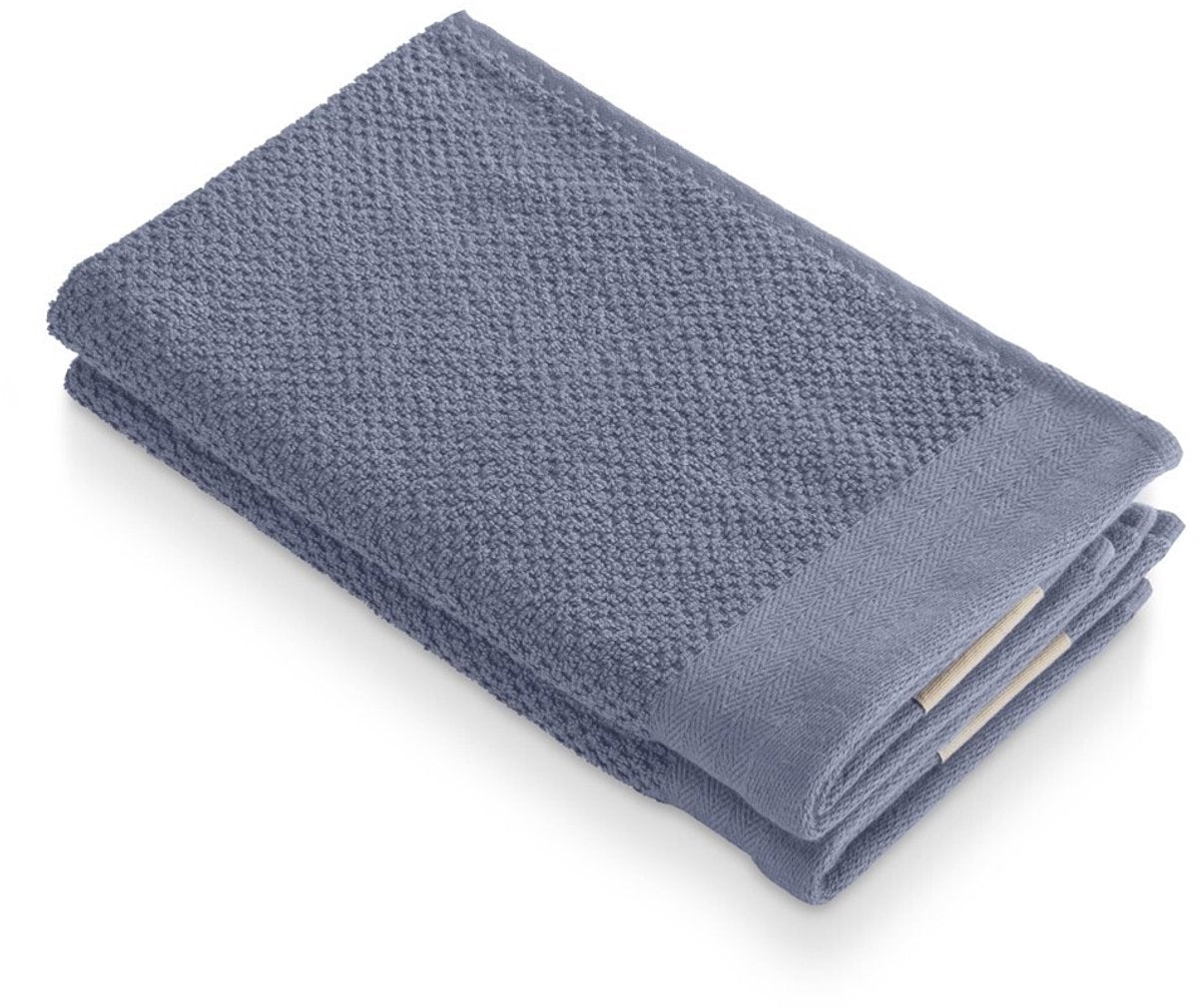 Serviette invité Walra popcorn en coton doux - bleu - 2x 30x50
