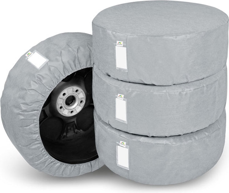 Cône blazusiak couvre-pneus ensemble de rangement de 4 pièces taille XL - de 17 à 19 pouces couleur gris idéal pour les changements hiver/été