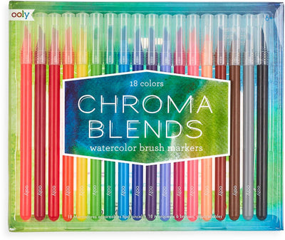 Ooly - mélanges chroma - marqueurs pinceau aquarelle - ensemble aquarelle 18 marqueurs de couleur
