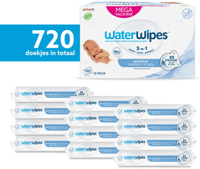 Waterwipes lingettes bébé bio - 12 x 60 pièces - 720 lingettes