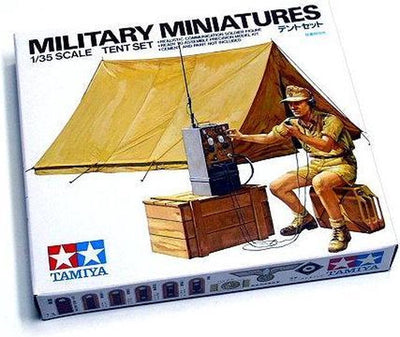 Tamiya maquette kit diorama - 35074 diorama de la seconde guerre mondiale, tente avec radio - 1 figurine en plastique - 1:35 - modélisme