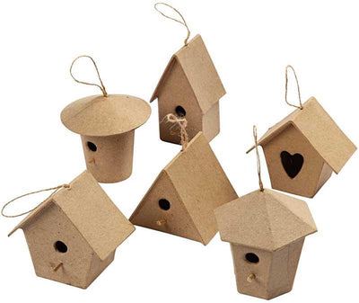 Mini nichoirs Creativ company, h: 7 cm, 6 pièces 1 boîte