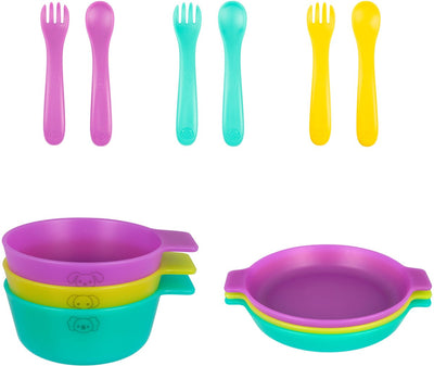 Playgro first fun bols, assiettes, ensemble fourchette et cuillère (7989356, 7989358, 7989246)