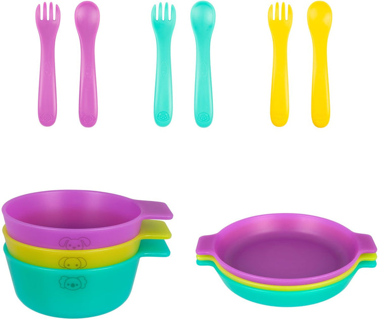Playgro first fun bols, assiettes, ensemble fourchette et cuillère (7989356, 7989358, 7989246)