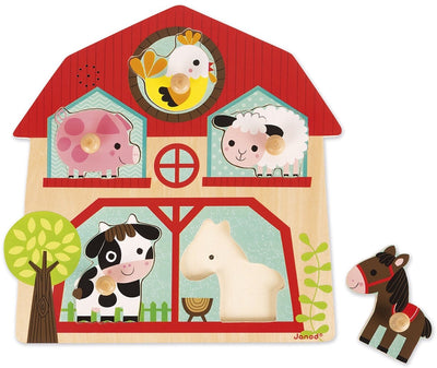 Janod - puzzle musical - les amis de la ferme - 5 pièces