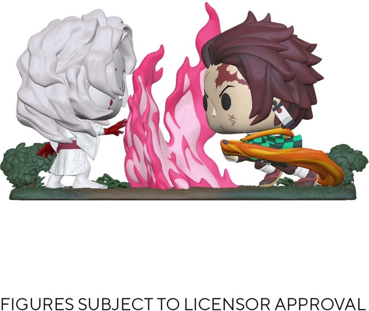 Funko Demon Slayer : Kimetsu no Yaiba Figurine à collectionner Pop Moment ! Lot de 2 tanjiro vs mue 9 cm multicolore