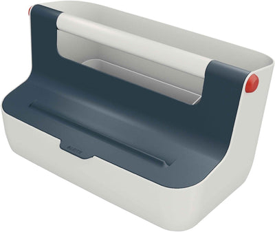 Leitz confortable boîte de rangement portable avec compartiments - boîte de rangement avec couvercle - idéale pour le bureau à domicile travaillant à domicile - gris velours