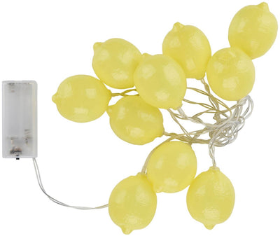 Arti casa guirlande lumineuse citron 2m - guirlande lumineuse 10 LED blanc chaud - guirlande lumineuse alimentée par batterie 2x AA - guirlande lumineuse pour l'intérieur - éclairage décoratif