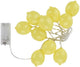 Arti casa guirlande lumineuse citron 2m - guirlande lumineuse 10 LED blanc chaud - guirlande lumineuse alimentée par batterie 2x AA - guirlande lumineuse pour l'intérieur - éclairage décoratif