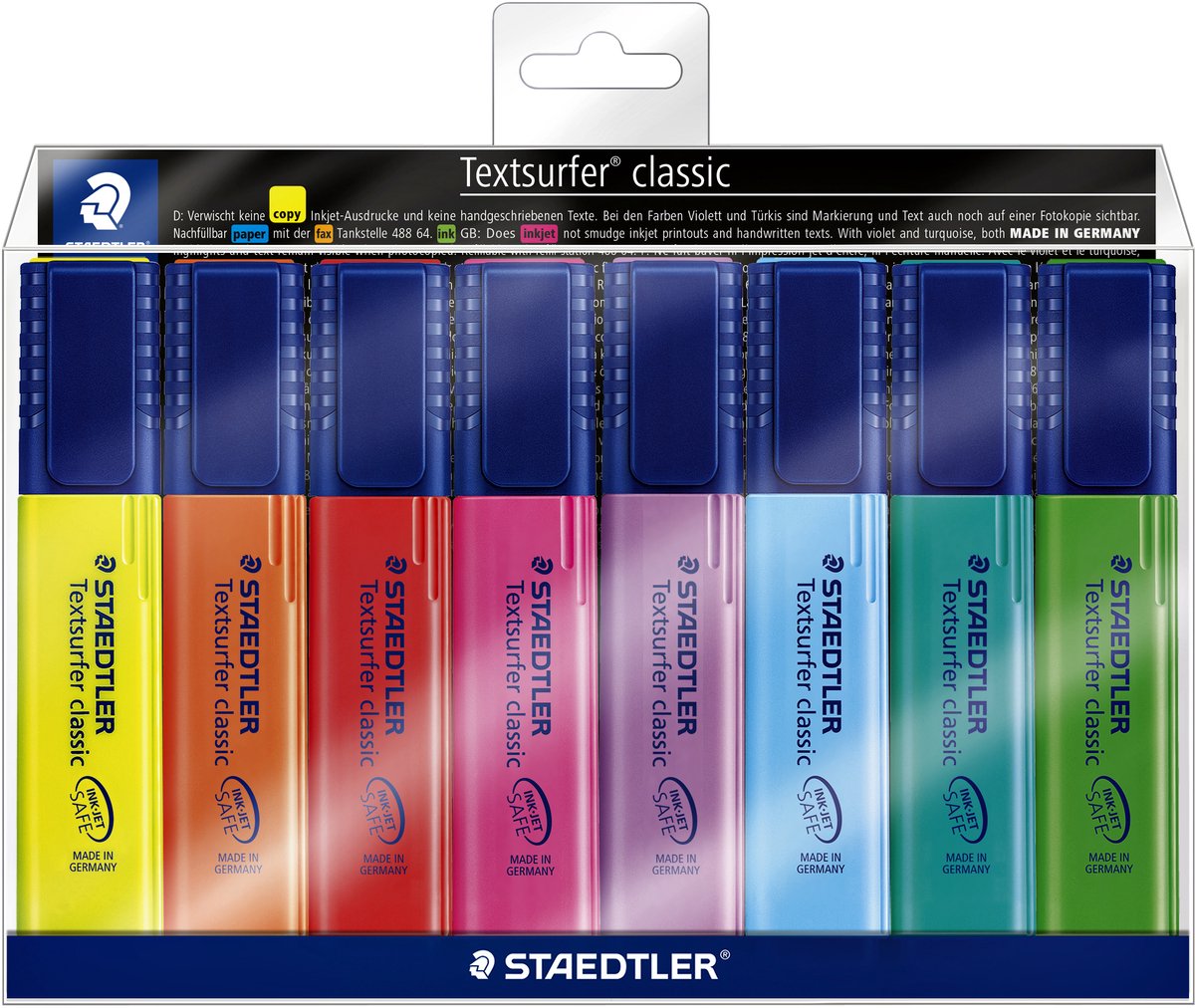 Staedtler Text Surfer marqueur de texte classique - lot de 8 pcs