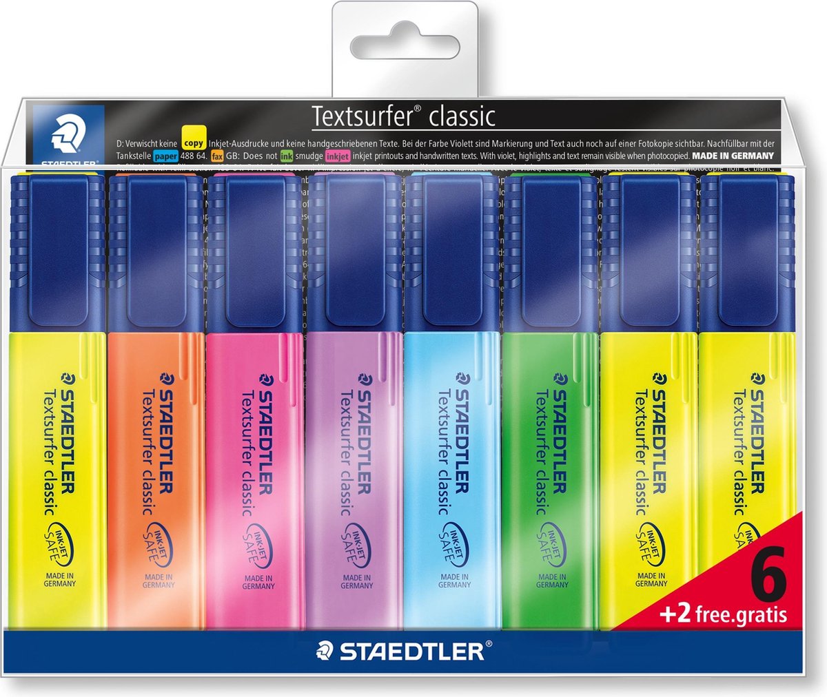 Marqueur de texte classique Staedtler Textsurfer - set promotionnel 6 + 2 gratuits