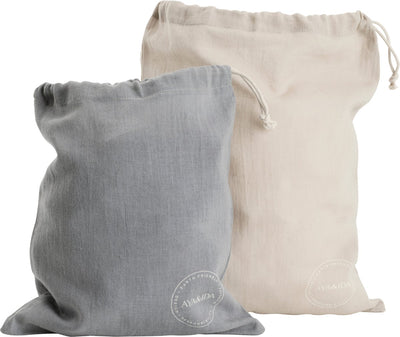 Aya ida aya ida - sacs en coton - sac en coton - boîte à lunch - réutilisable - gris foncé crème beige