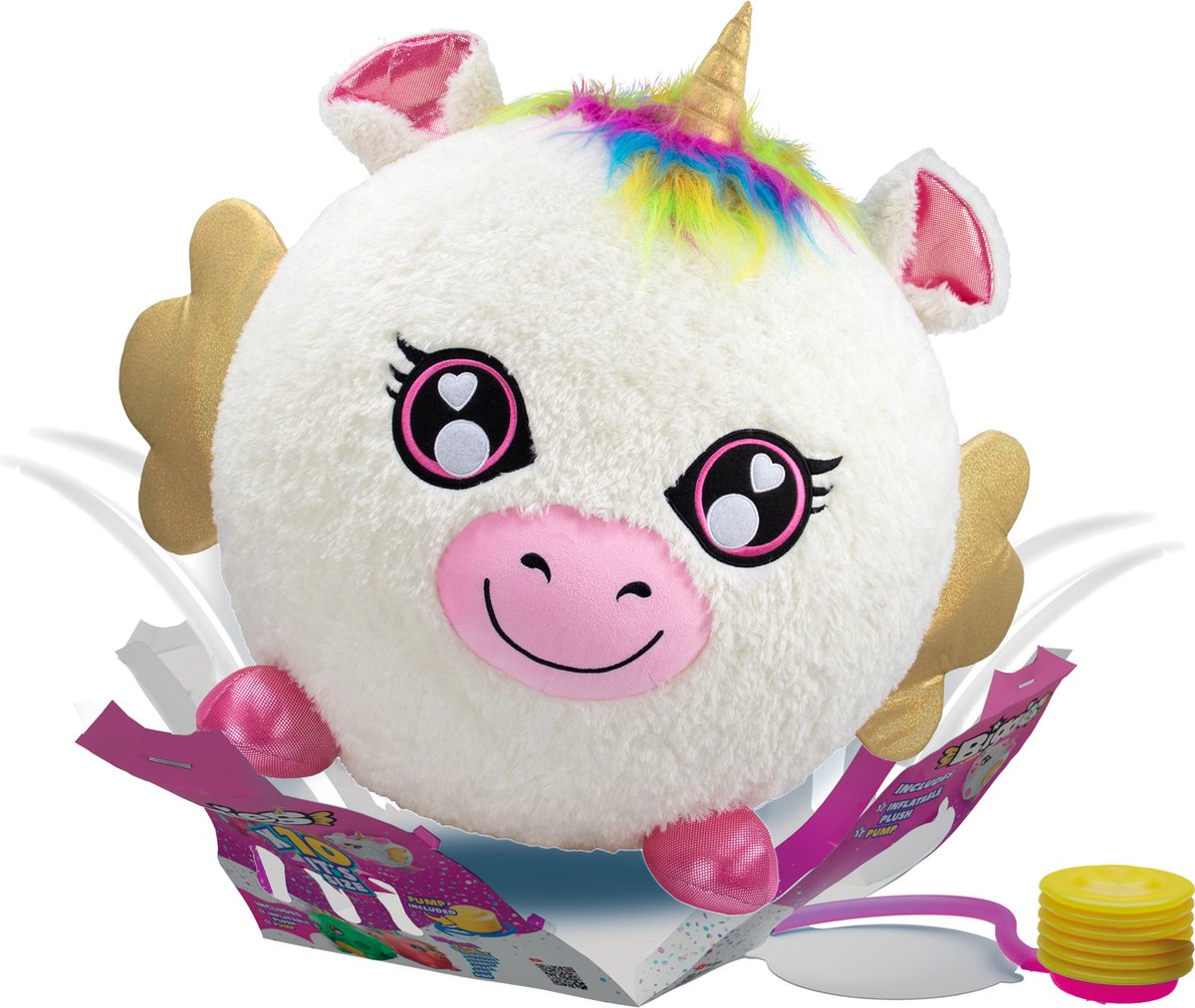 Gear2play biggies licorne blanche - peluche gonflable