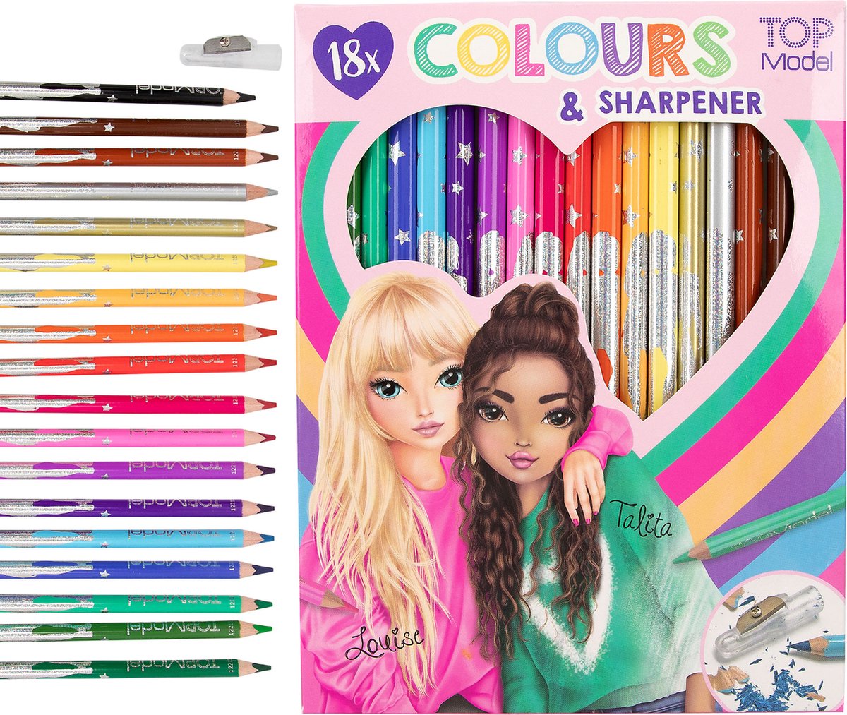 Depesche - top modèle 18 crayons de couleur avec taille-crayon