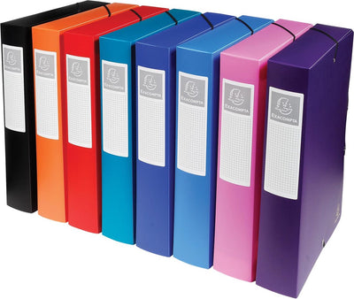 Exacompta 8x boîte de classement pp 7 dos 10e 60mm - a4 - assortis - 5980e