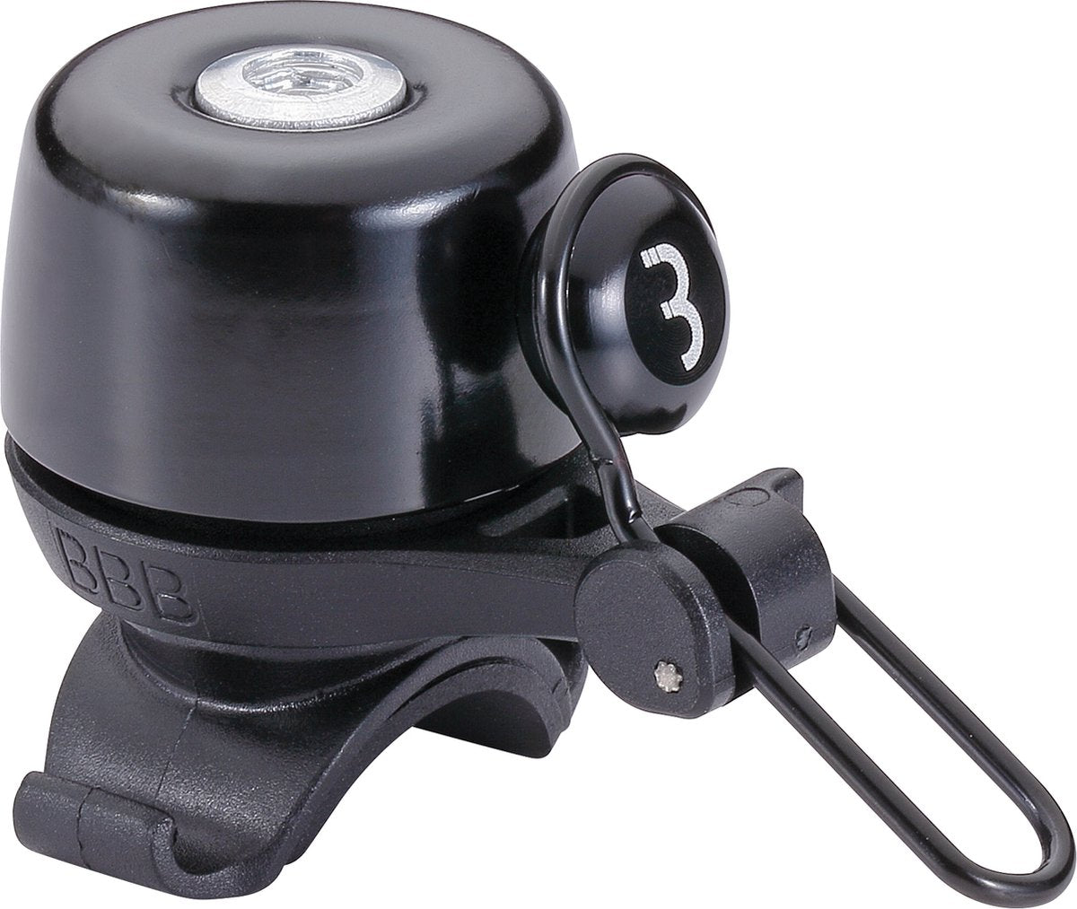 Bbb cycling sonnette de vélo bruyante - sonnette de vélo légère pour vélo de course et vélo électrique - sonnette de vélo avec élastique - noir - bbb-17