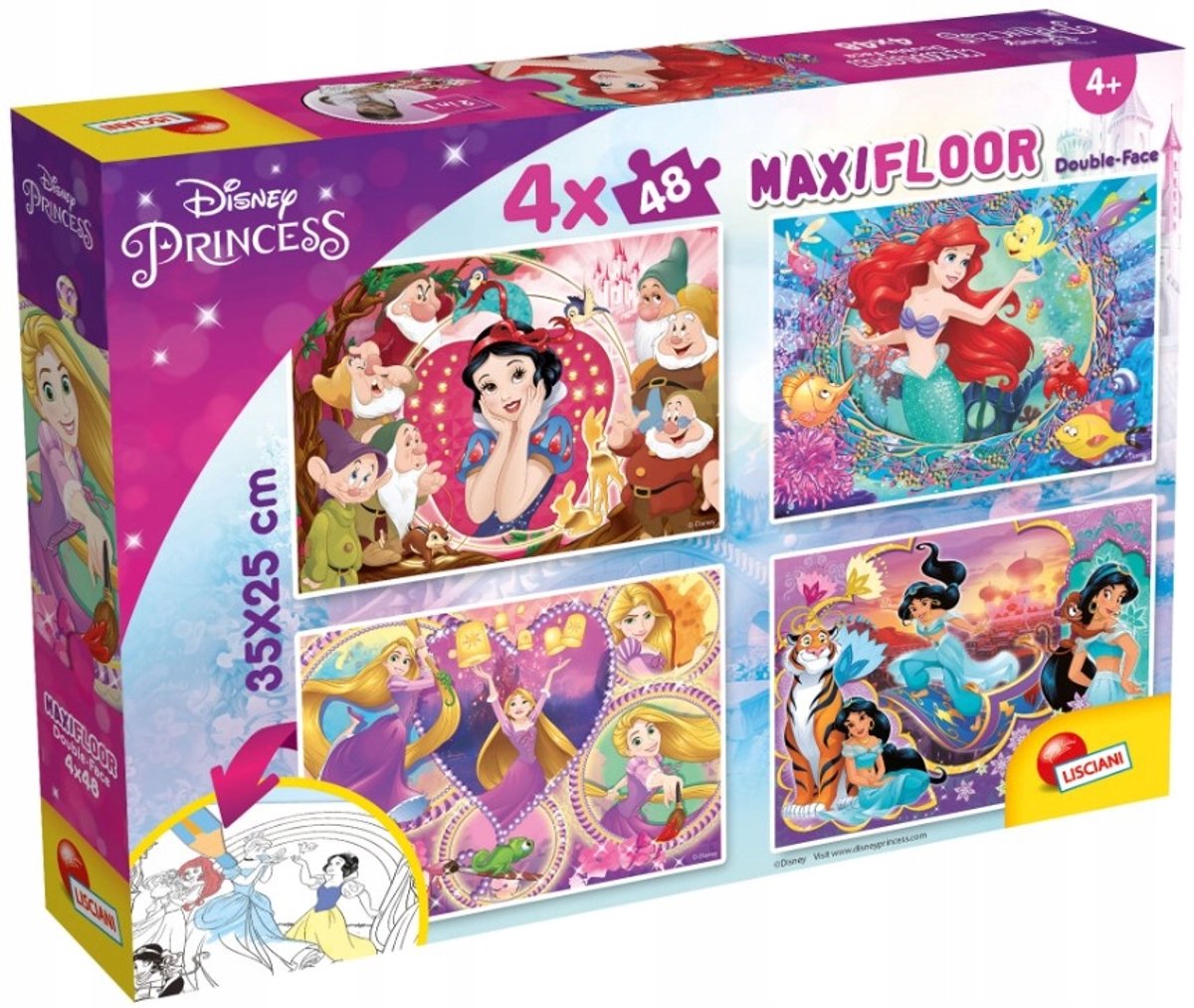 Lisciani Disney puzzle maxifloor 4 x 48 princesse