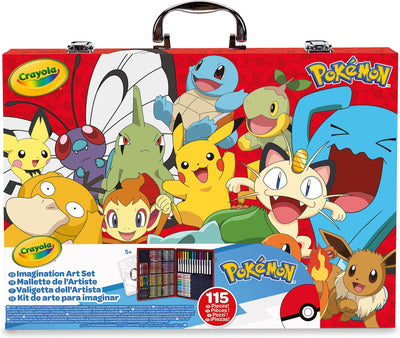 Crayola - Valise d'artiste Pokémon, coffret créatif de 115 pièces, à partir de 5 ans