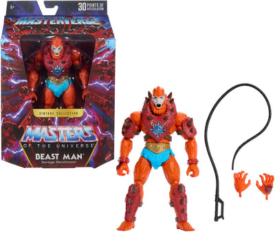 Mattel les maîtres de l'univers figurine masterverse collection vintage : figurine homme bête 18 cm