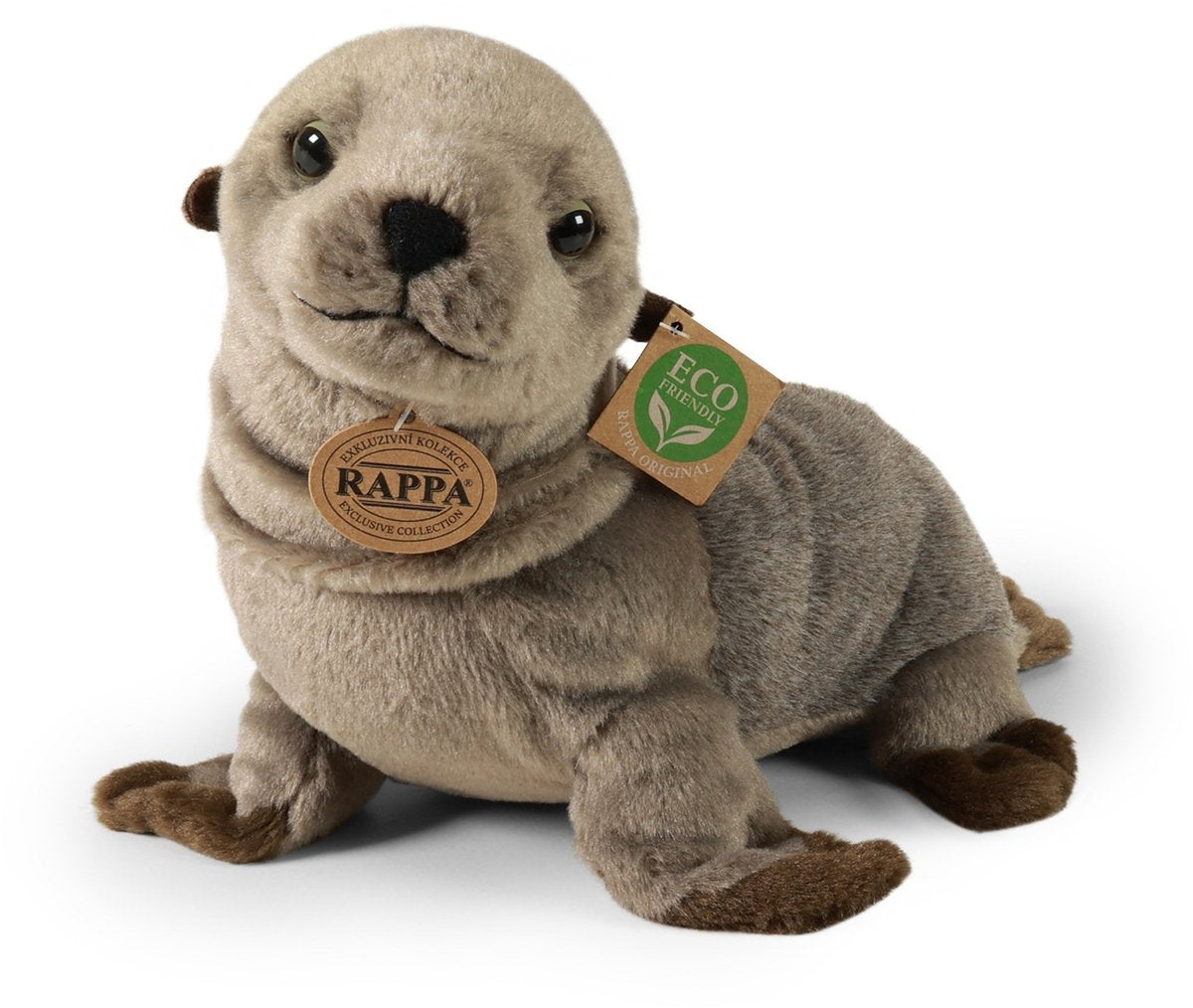 Rappa peluche écologique sceau 30 cm - peluche réaliste fabriquée à partir de bouteilles PET recyclées - gris