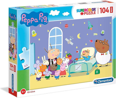 Clementoni - puzzle 104 pièces maxi peppa pig, puzzles pour enfants, 6-8 ans, 23735