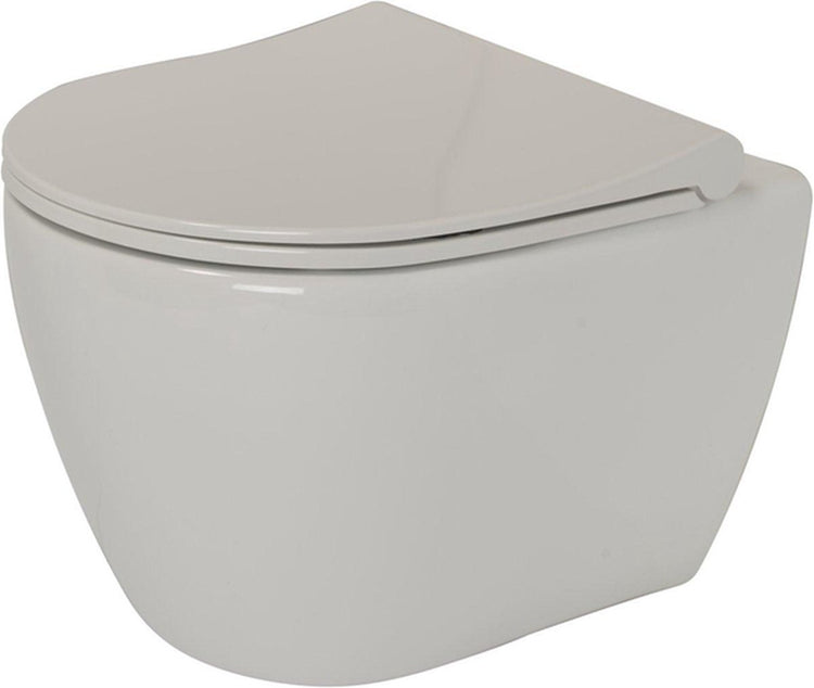 Pack WC mural Plieger Lima à chasse profonde sans rebord avec abattant à fermeture amortie blanc
