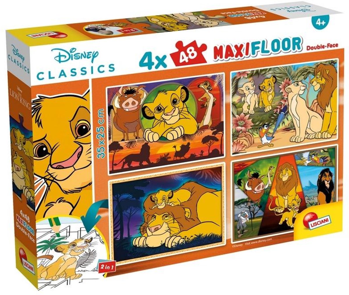 Lisciani Disney puzzle maxifloor 4 x 48 roi lion