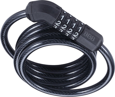 Bbb cycling quickcode câble antivol pour vélo - antivol à câble antivol à combinaison pour vélo - cadenas à code - noir - 120 x 0,8 cm - bbl-66