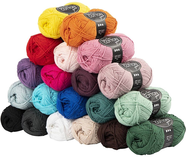 Fil de coton Creativ company, taille 8 4, l : 170 m, le contenu peut varier, différentes couleurs, 20x50 g 1 boîte