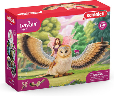 Schleich bayala - elfe sur hibou pailleté - figurine de jeu - jouets pour enfants pour garçons et filles - 5 à 12 ans - 70789