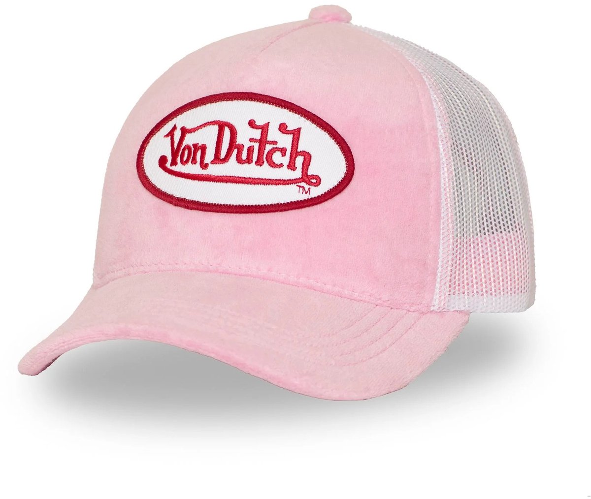 Von Dutch - casquette de camionneur snapback kylie | taille unique | réglable | fermeture pression - rose blanc