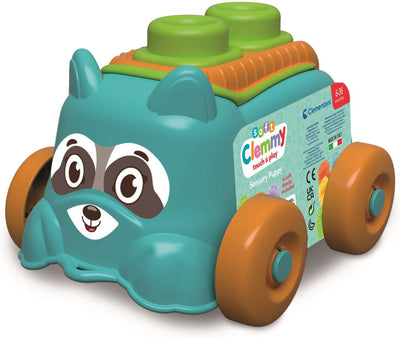Clementoni Baby - Clemmy Sensory Puppy Bleu avec des blocs doux, 5dlg.