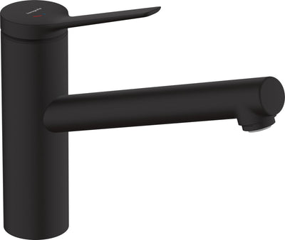 Hansgrohe zesis m33 - mitigeur de cuisine - commande à levier unique - économie d'énergie cool start - économie d'eau ecosmart - taille 150 mm - 1 fonction jet - noir mat