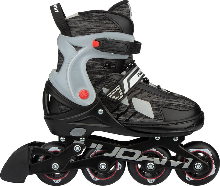 Nijdam rollers en ligne - réglables - adultes - tarmac tremor - noir - taille 43-47