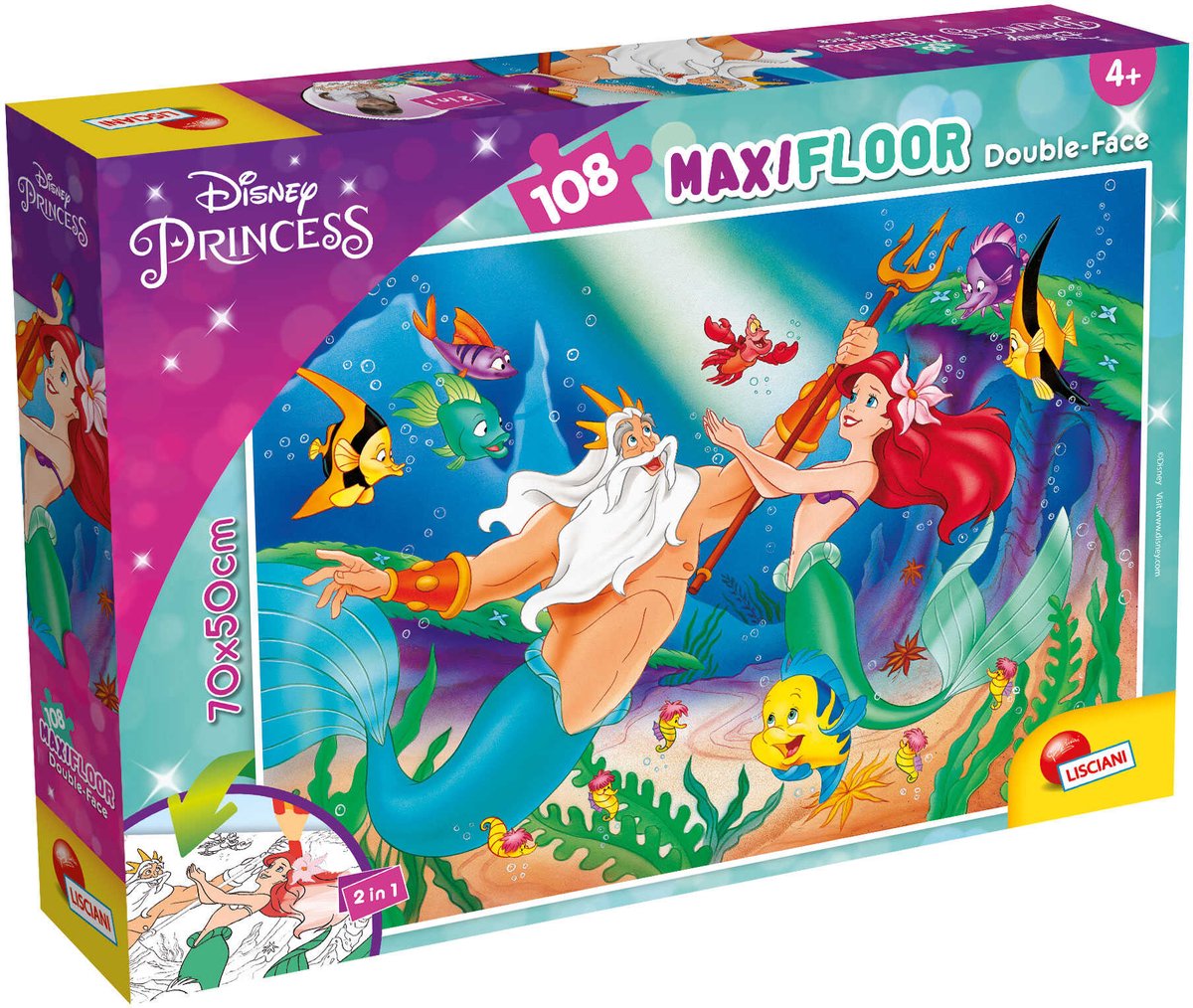 Lisciani Disney puzzle df maxi étage 108 la petite sirène