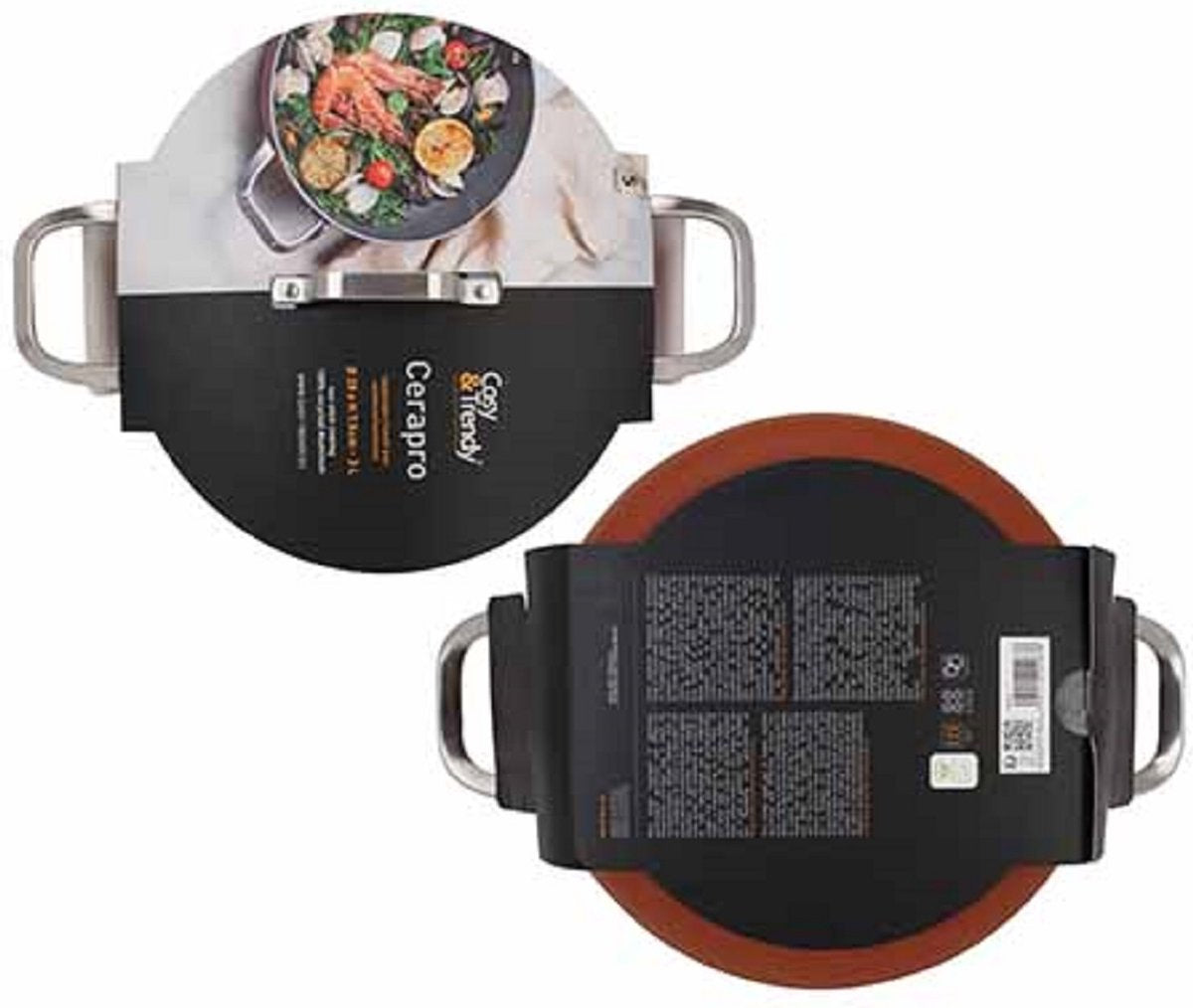 Cosy trendy cerapro - poêle - terre cuite - ø 28cm - poêle à induction - avec couvercle