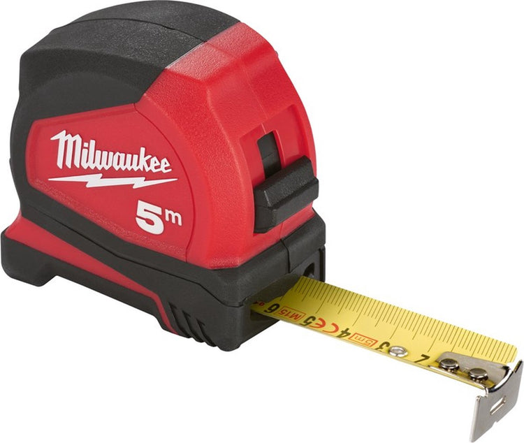 Mètre ruban Milwaukee pro compact - 5mtr - 25mm - avec pince à pantalon