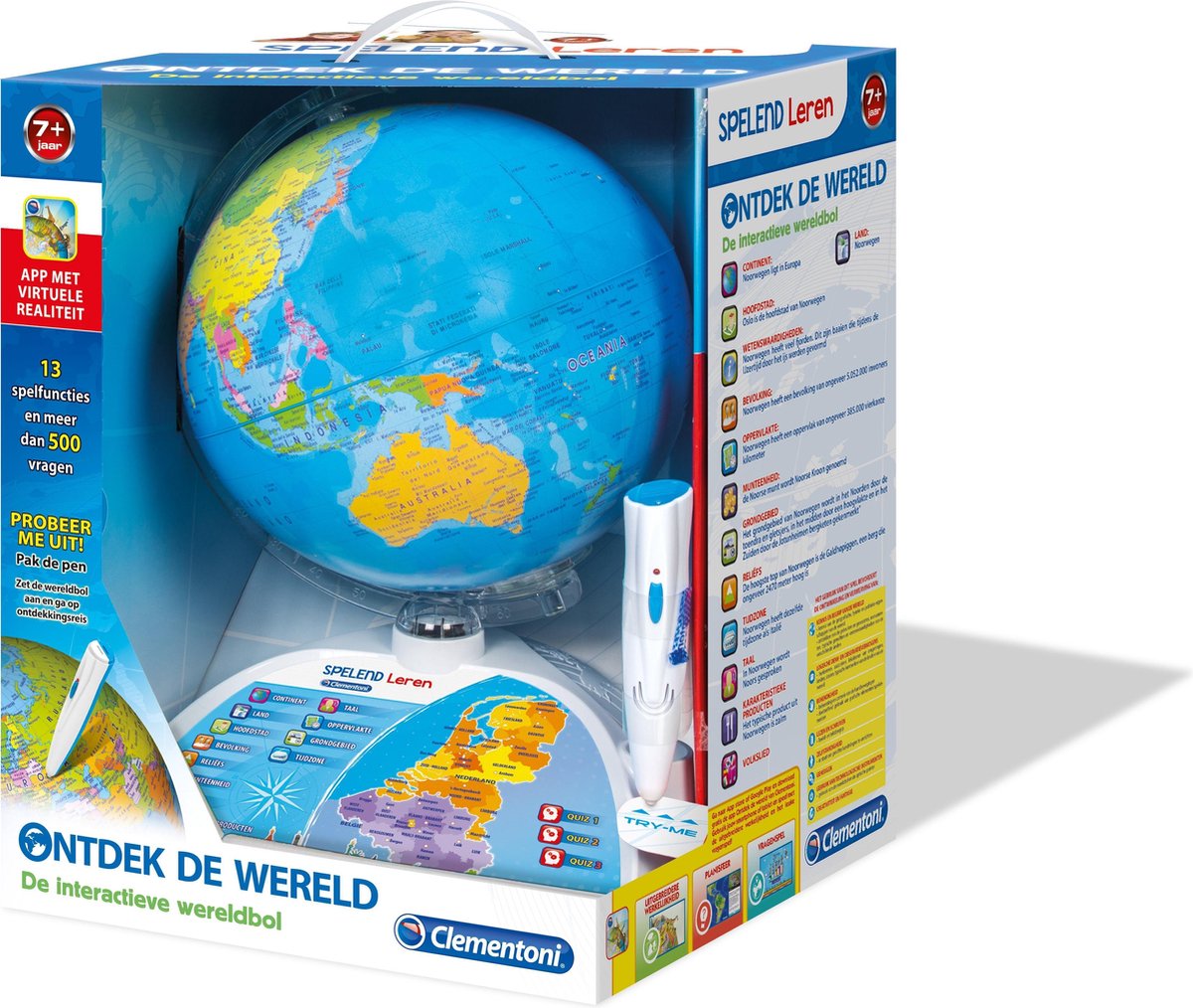 Clementoni apprendre par le jeu - découvrir le monde - globe interactif - jouets éducatifs - 7+ ans