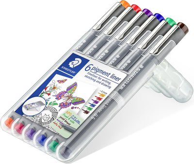 Staedtler pigment liner - boîte 0,5 mm - 6 couleurs