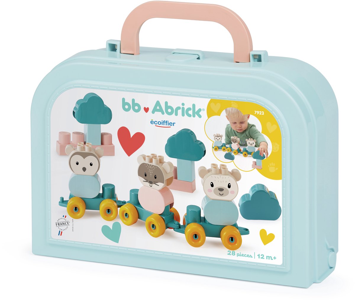 Abrick Zoo Beer avec des blocs de construction dans une valise, 28dlg.