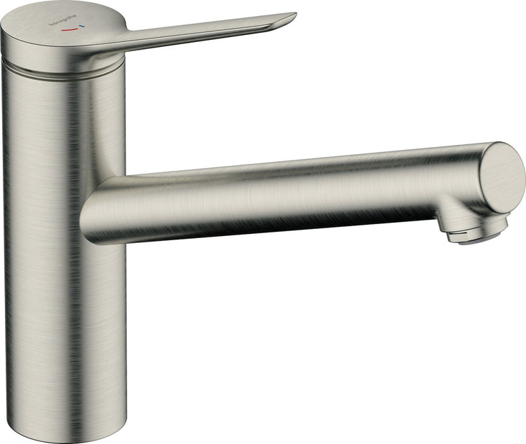 Hansgrohe zesis m33 - mitigeur de cuisine - commande à levier unique - économie d'énergie cool start - économie d'eau ecosmart - taille 150 mm - 1 fonction jet - acier inoxydable