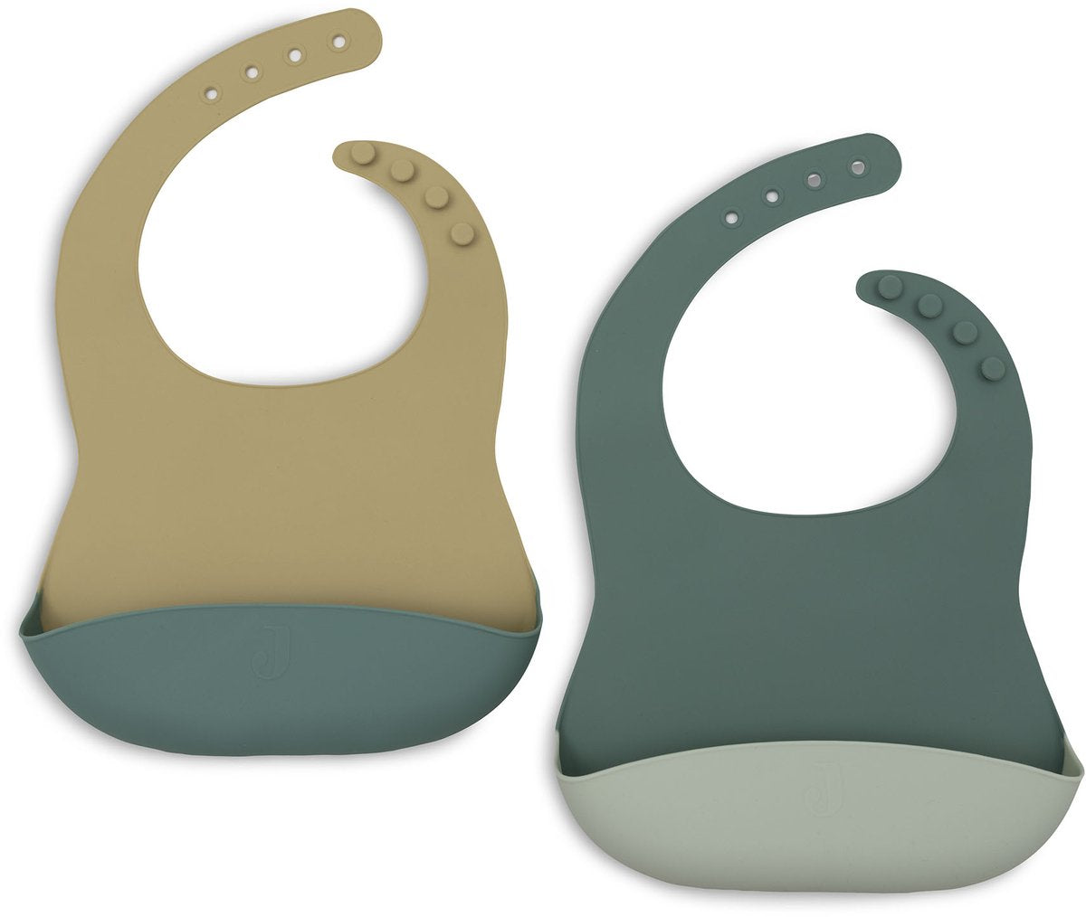 Bavoirs en silicone Jollein - 2 pièces - nuances jade