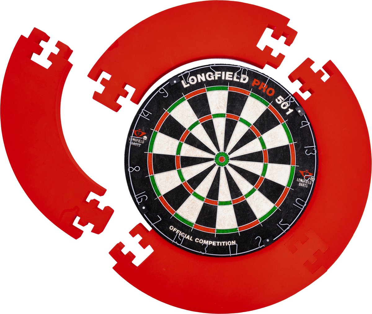 Fléchettes Engelhart Longfield - entourage en 4 parties - rouge