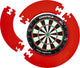 Fléchettes Engelhart Longfield - entourage en 4 parties - rouge