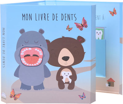 Toothwonders - l'hippopotame et l'ours - livre de collection de dents avec fermeture magnétique