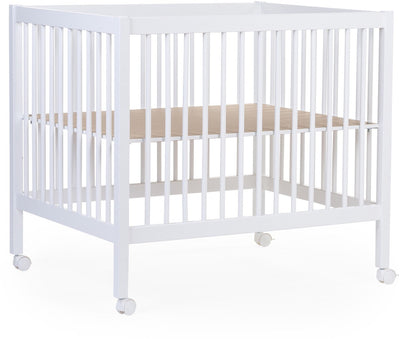 Childhome park 97 - parc à roulettes - réglable sur 3 hauteurs - bois - blanc - 98x78x82 cm